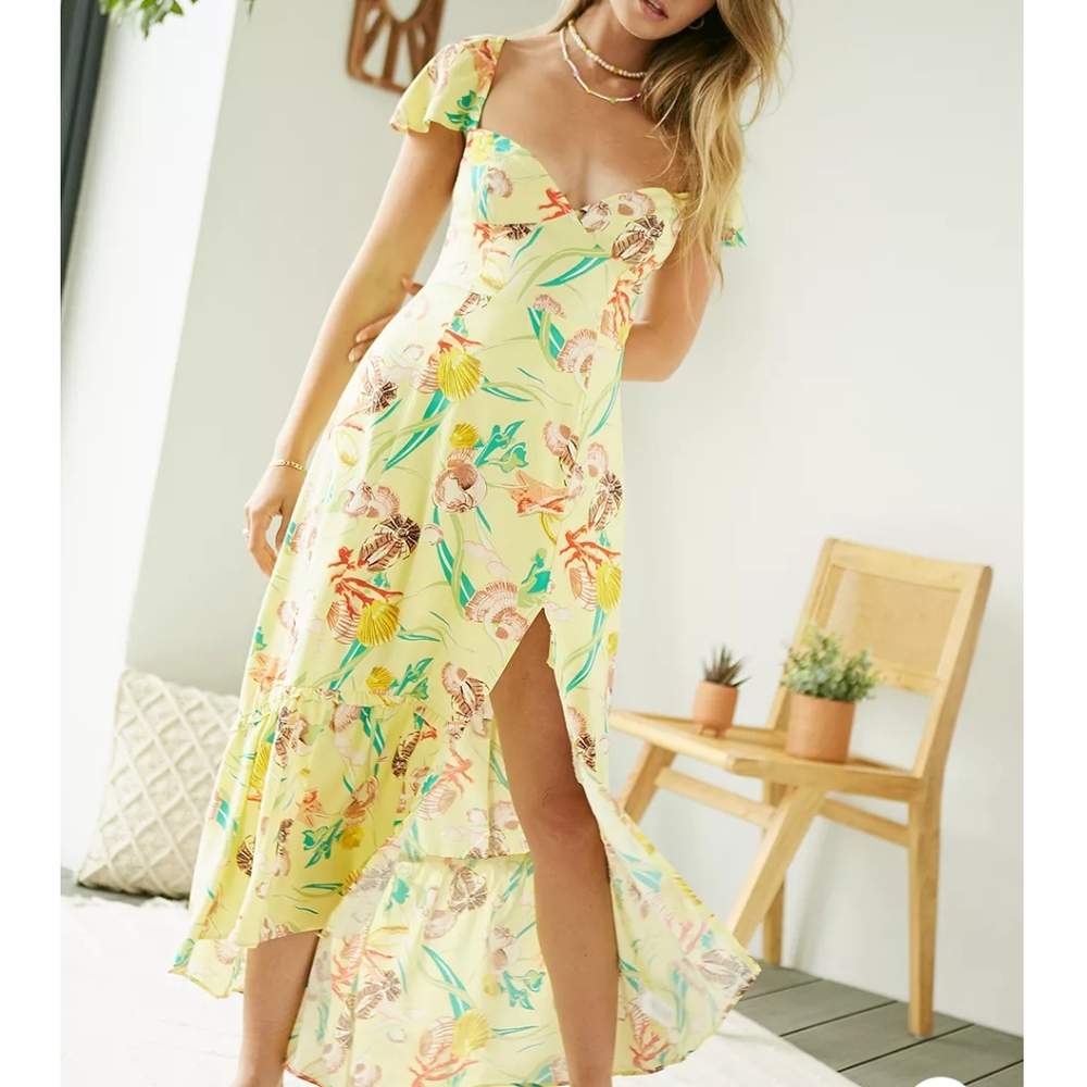 Urban Outfitters Siren 🐚 printed lace up corset back dress XS Final PRICE